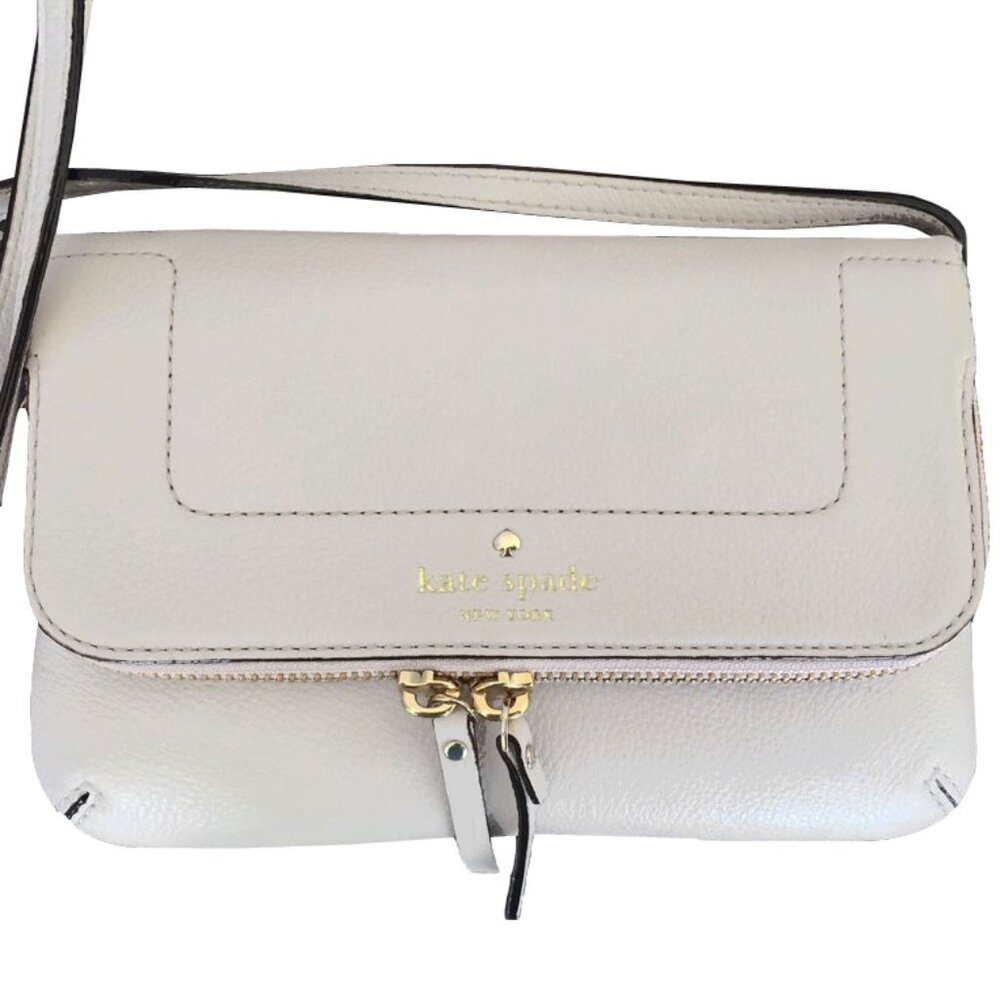 Kate Spade Mariana Mansfield Gray Leather Pebbled Crossbody Bag